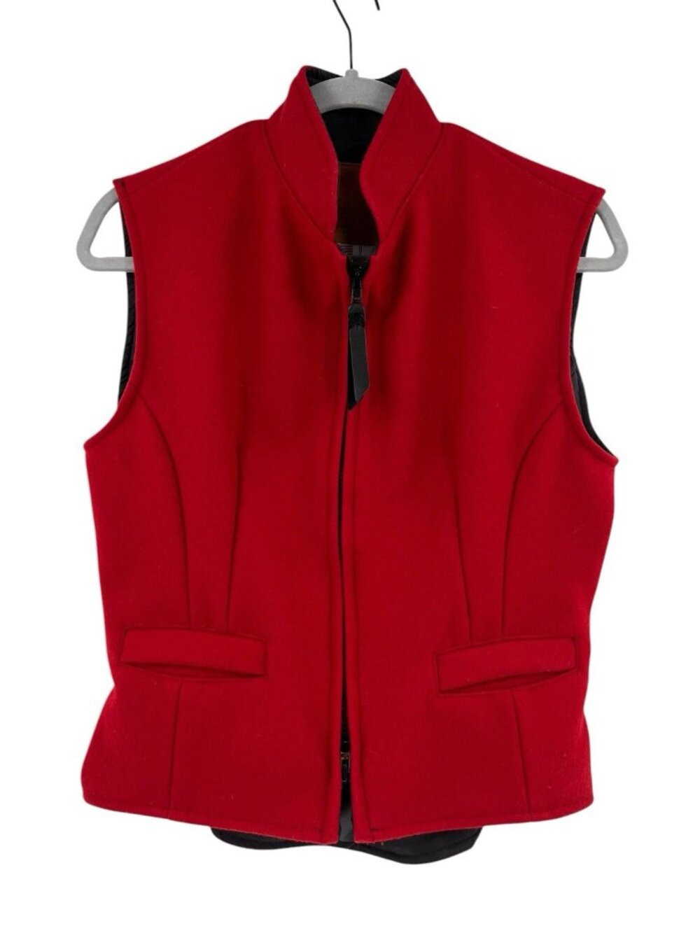 SCHAEFER OUTFITTER Women's Red Wool Full Zip Lined Riding Vest Small